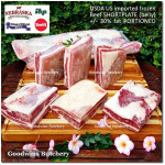 Beef belly samcan SHORTPLATE USDA US CHOICE SWIFT (black label) frozen +/- 30% FAT PORTIONED CUT +/- 1 kg/pc (price/kg)